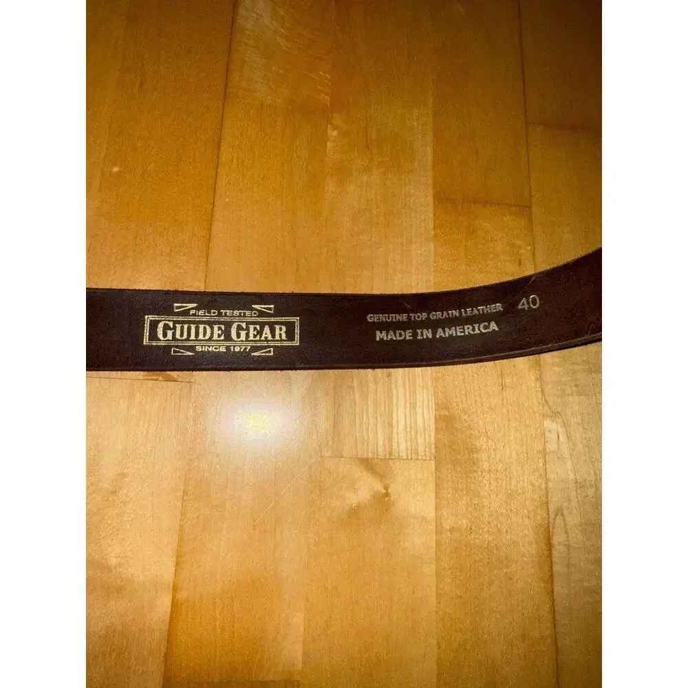 VTG Guide Gear Brown Leather Belt Western Outdoors Made In America 40